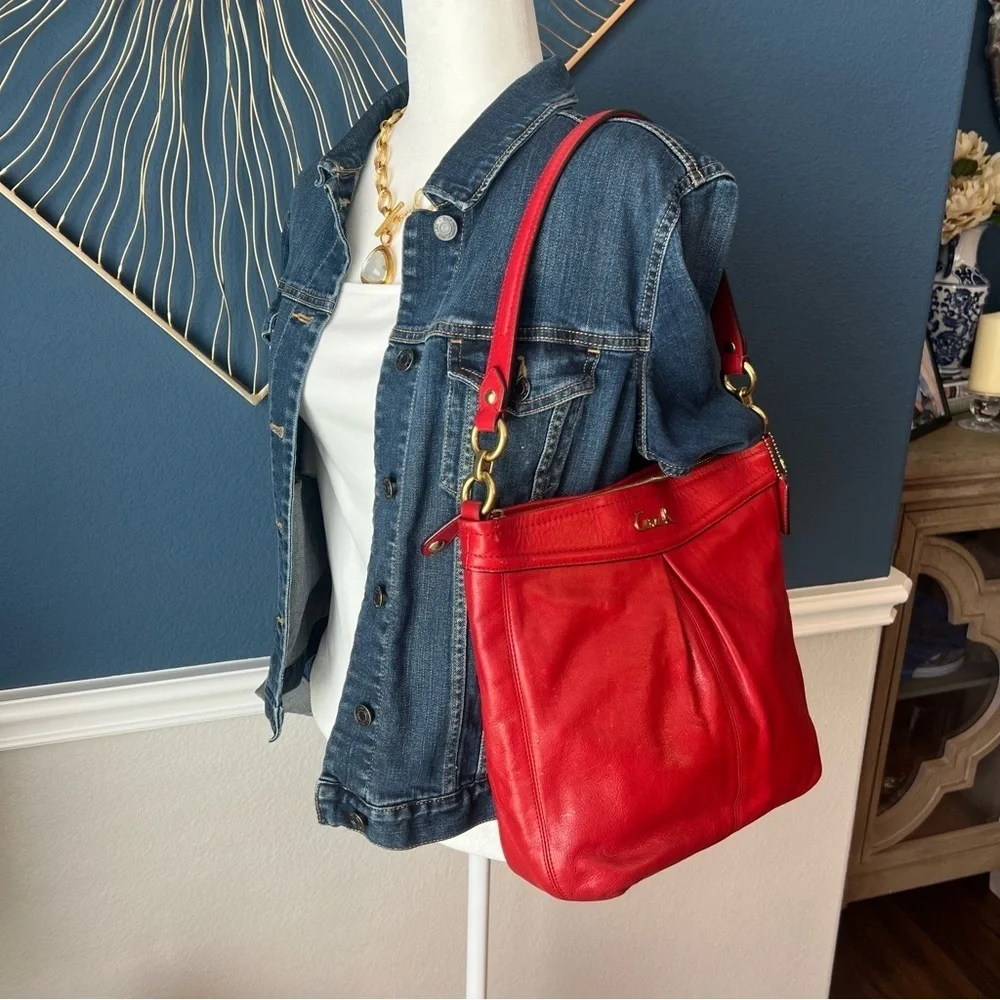 Coach Hobo Red All Leather Bag